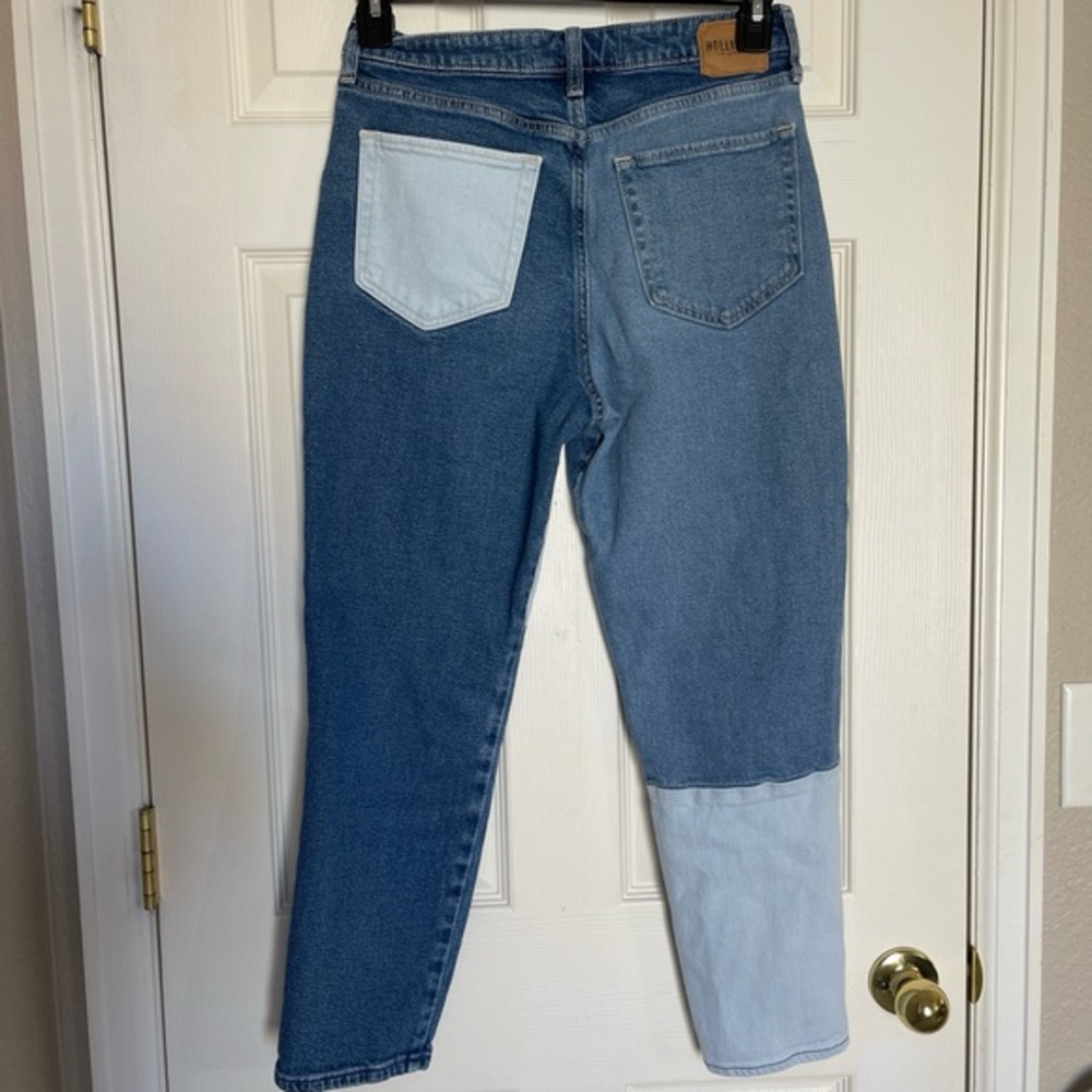 Hollister Ultra‎ High-Rise Mom Jeans Patchwork Two-Tone Denim Size 7 / W28 L27 - Picture 13 of 16